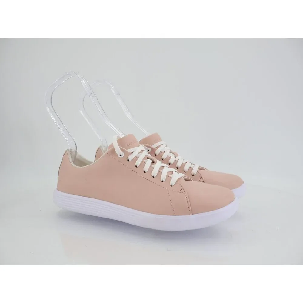 Cole Haan Women's Grand Crosscourt Sneaker Size 7 Nude Beige Lace Up Leather
